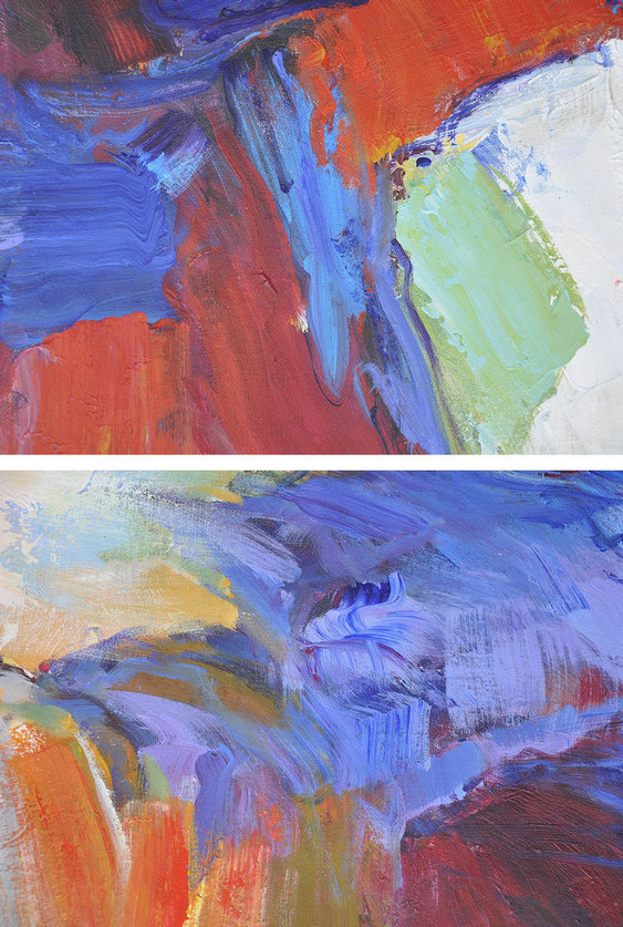 Large Abstract Painting,Oversized Square Abstract Art,Giant Canvas Wall Art,Blue,Red,Orange.etc